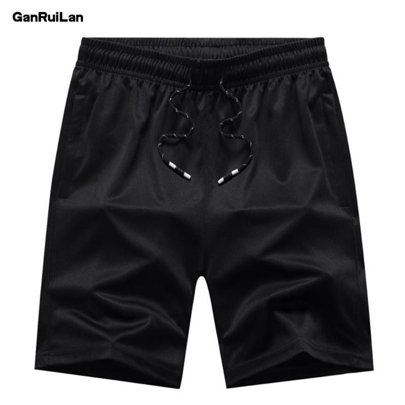 

New Men Gyms Fitness Loose Shorts Bodybuilding Joggers Summer Quick-dry Cool Short Pants Male Casual Beach Men Short DK19025, Black asian size