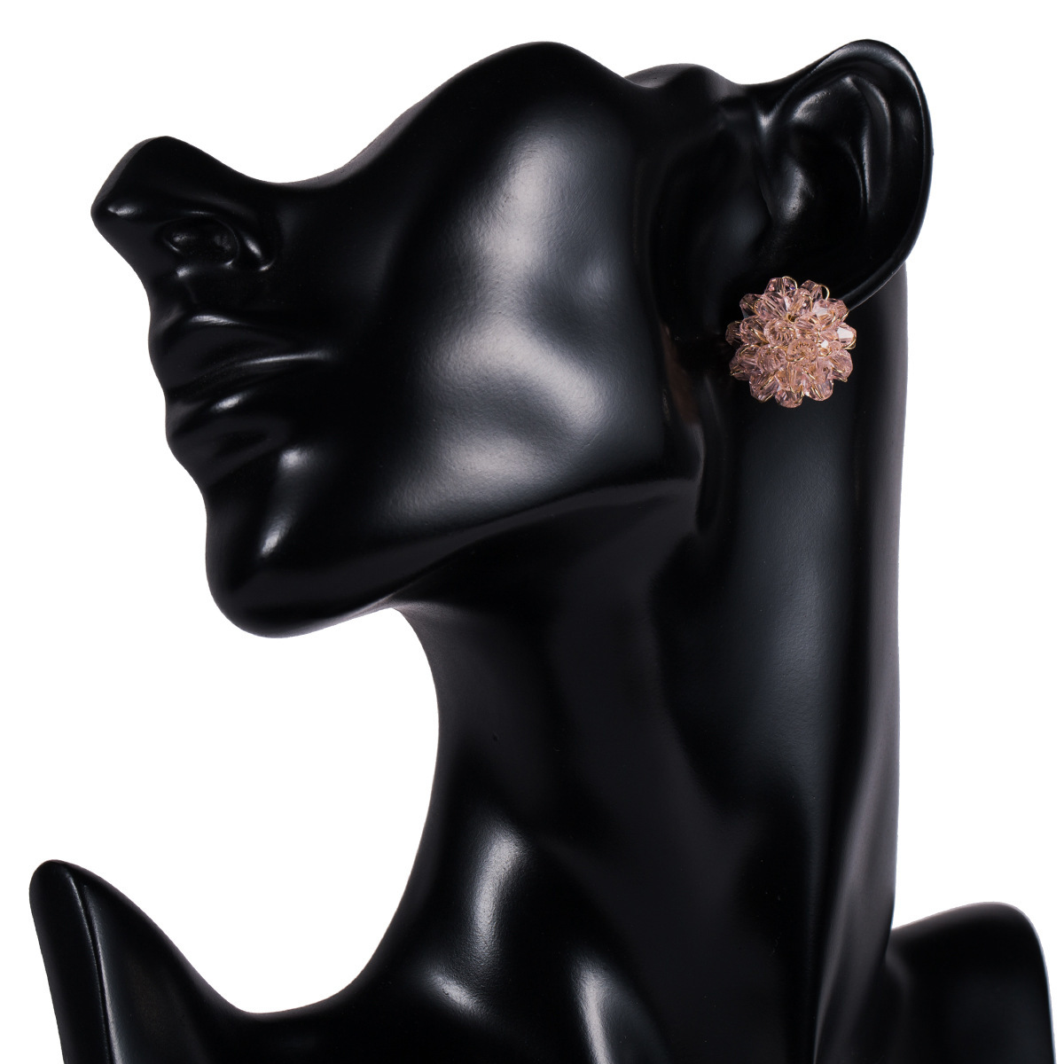 

S925 silver needle anti-allergy acrylic crystal flower earrings women's minimalist personalized earrings Korean style girl's heart earring