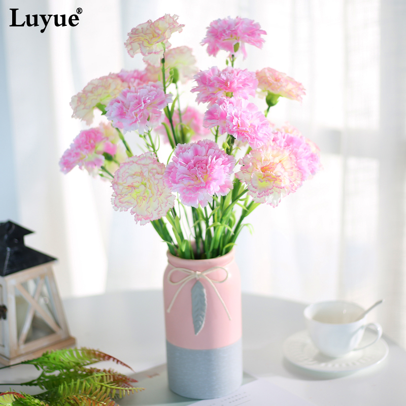 

artificial flowers flower carnation silk branch wedding Bridal Bouquet Fall Vivid Fake Flowers For Wedding Home Decoration, As the picuter