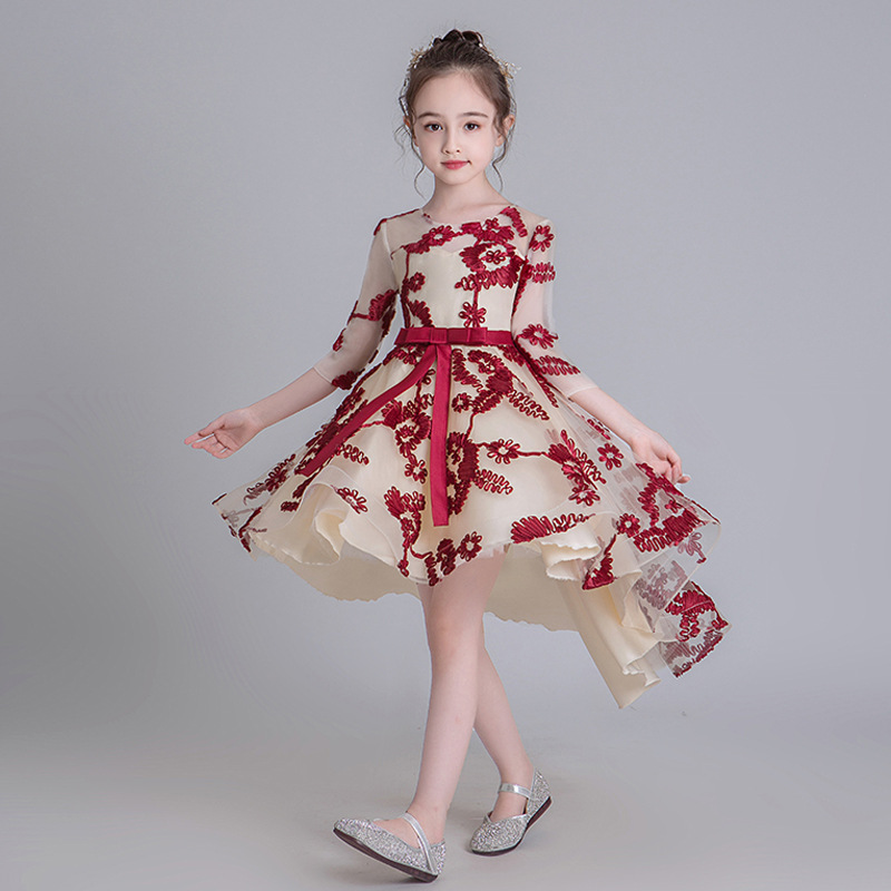 

Baby Girls Flower Kids Dress for Girls Gown Teenage Clothes Kids Girl Birthday Party Evening Prom Princess Tutu Dress, Pink