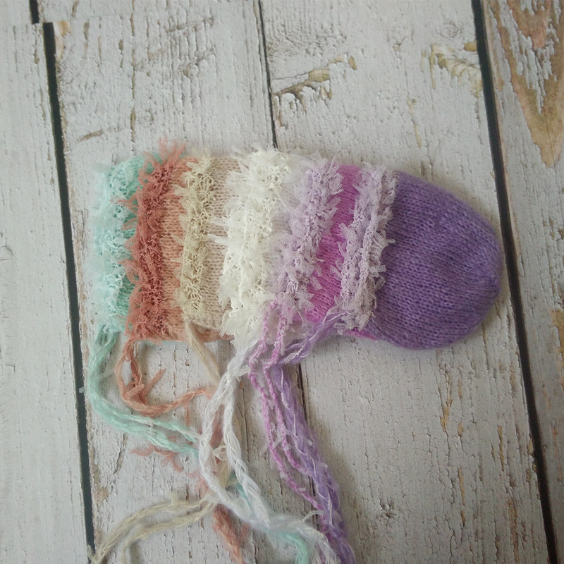 

Newborn hat Photography Props,Baby Boy Girl Hat Handmade Mohair Baby Lace, Rust red