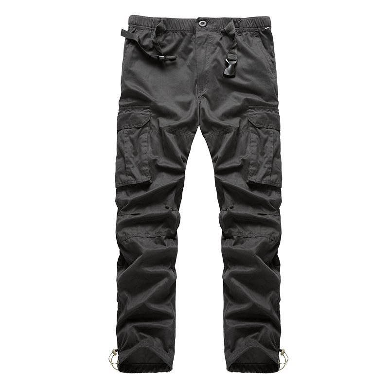 

Tactical Cargo Pants Men Combat SWAT Army Pants Cotton Many Pockets Stretch Flexible Man VogueTrousers, Black