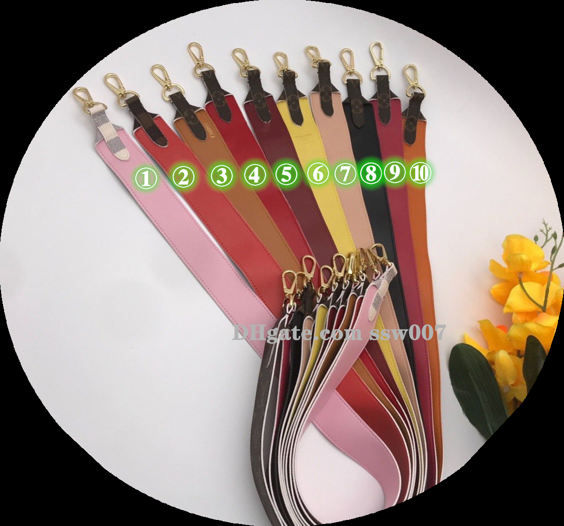 

Classic Strap 10 colosr Women Men Bags Crossbody Shoulder Bag Strap Brown Flower Leather Messenger Bag J02288