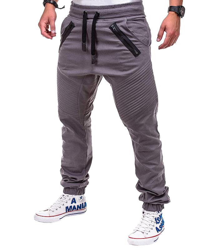 

Men Casual Joggers Pants Solid Thin Cargo Sweatpants Male Multi-pocket Trousers New Mens Sportswear Hip Hop Harem Pencil Pants, Creamy-white