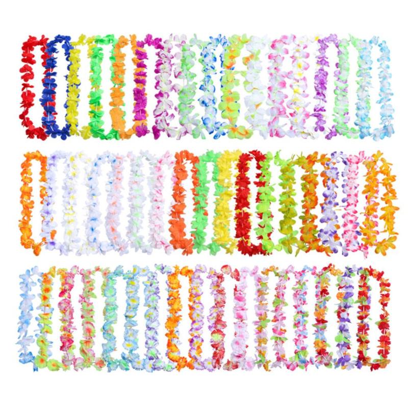 

50PCS Decorations for wreath Hawaiian Flower leis Garland Necklace Fancy For Dress Party Hawaii Beach Fun DIY decoration #15F, Milky white