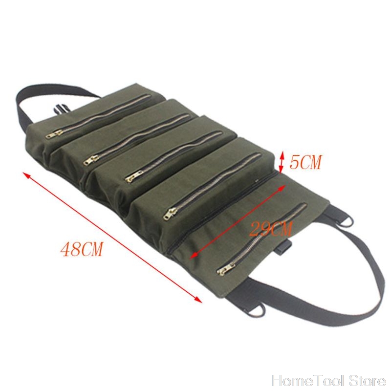 

Multi-purpose Tool Roll Up Canvas Storage Bag Key Pouch Car Hang Zipper Carrier Jy03 20 Dropship