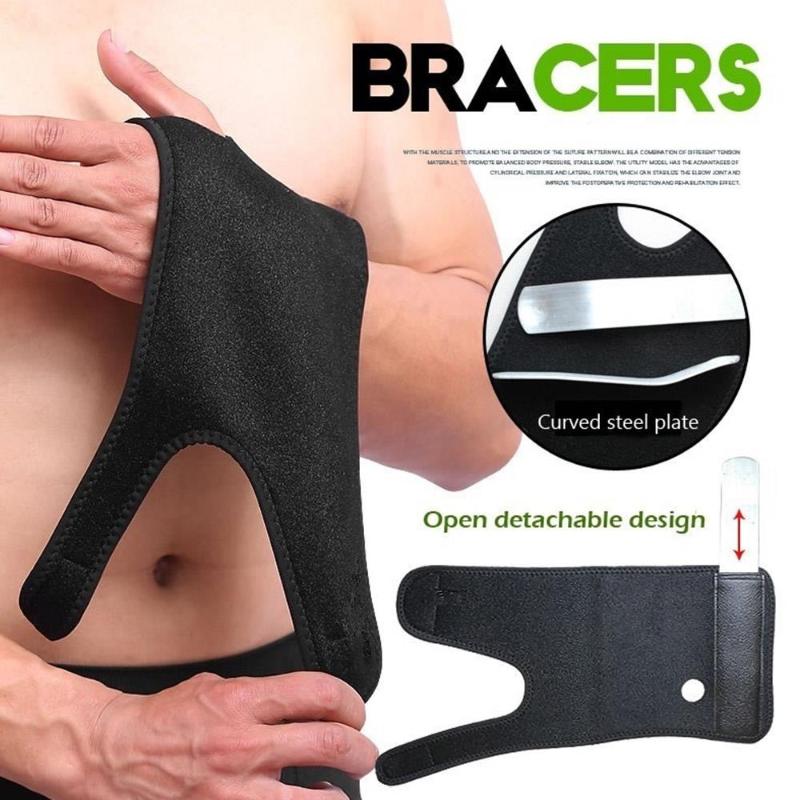 

Portable Cloth 1 Pair Weight Lifting Wristband Wrist Support Bracers Wrist Support Supplies Sports Band Bracelet, Black