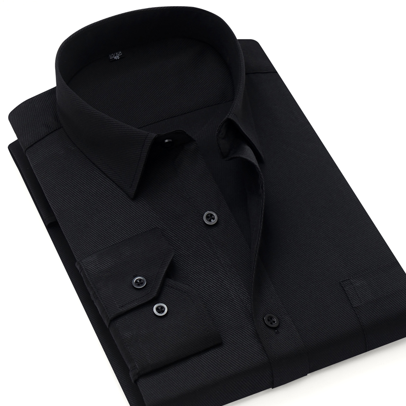 

Plus Size Men Striped Dress Shirt Big and Tall Male Casual Formal Solid Boutique Shirts Long Sleeved Camisa Social Masculina, 01