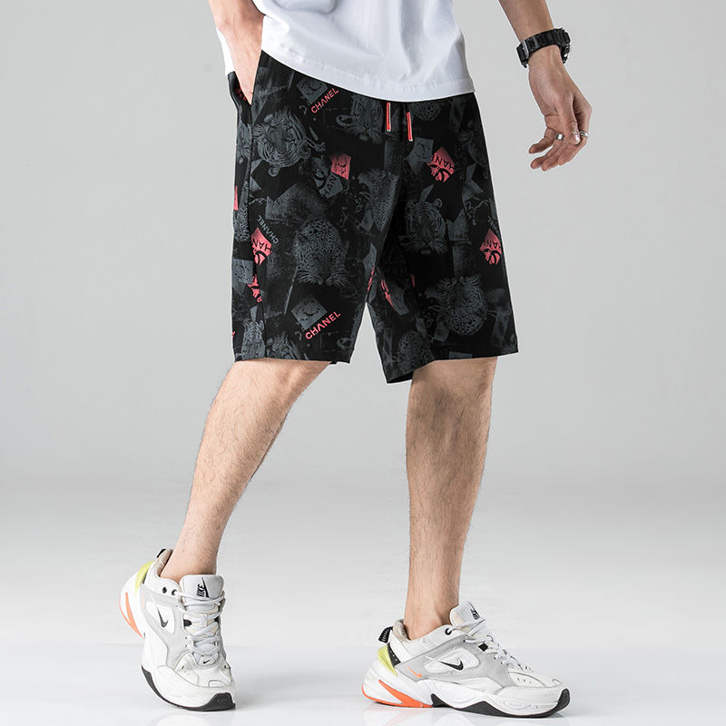 

Men' Shorts Summer Casual Pants Lightweight Men' Loose Sports Pants Plus-size Outdoor Elastic Waist Bodybuilding Trunks, Black