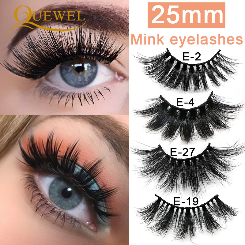 

Quewel 100% Mink False Eyelashes 3D 25mm Full Strip Thick Mink Lashes 28 Styles Extra Long Soft Eyelash Extension Makeup Tools
