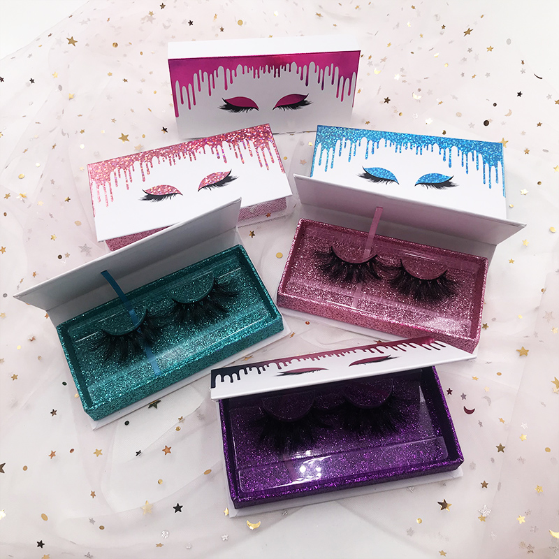 

Eye lashes box eyelash packaging box lash boxes custom your logo 3D mink eyelashes extension strip square magnet case empty