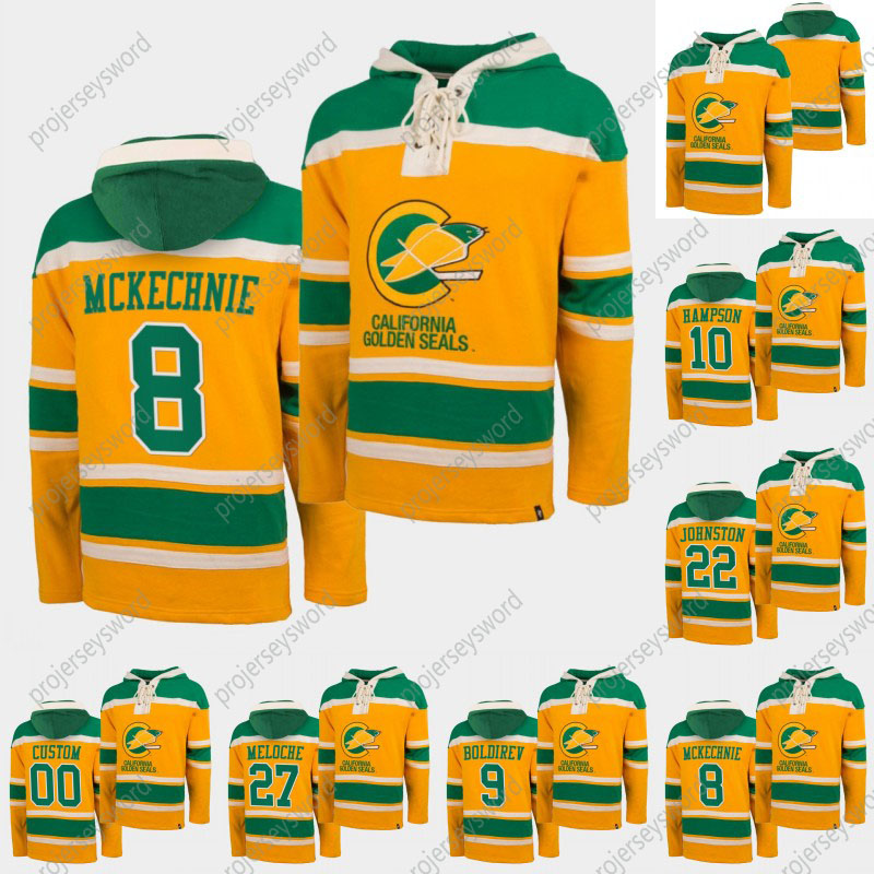 

California Golden Seals Heritage Classic 60s Hoodie Walt McKechnie Ivan Boldirev Ted Hampson Joey Johnston Gilles Meloche Hockey Sweatshirts, 10 ted hampson