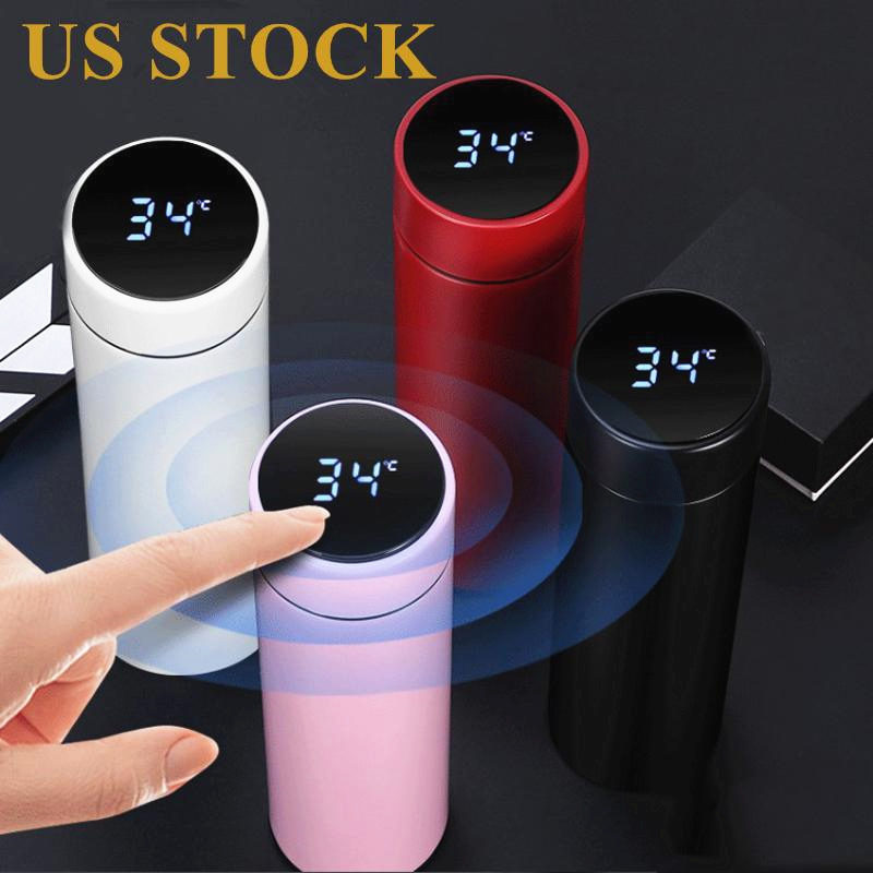 

DHL Shipping Stock Smart Mug Temperature Display Vacuum Stainless Steel Water Bottle LED Temperature Display Screen Thermo Cup FY4122