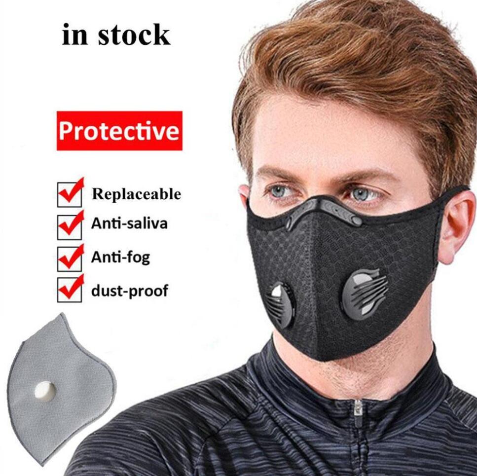 

US Stock! Mesh Dust gas Face mask with Filters,cycling mask outdoor smog protection for men and women adjustable respirator mask FY9060