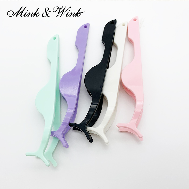 

5pcs Random Plastic Eyelash Tweezers Clip Applicator Flat False Eyelashes Extension Curler Clamps Beauty Makeup Tools BEND058