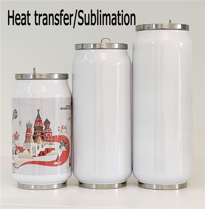 

DIY Blank Sublimation Cola Can Water Bottle Stainless Steel Mug Vacuum Insulated Double Wall Tumbler Cup For Travel, White