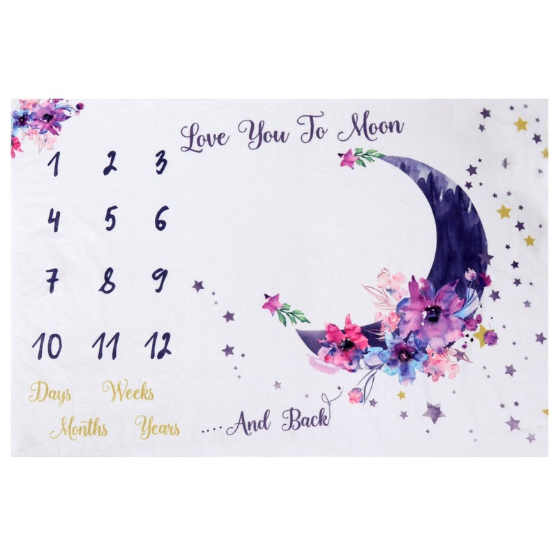 

Newborn Baby Monthly Growth Milestone Blanket Boy Girls Kids Background Cloth Cover Blankets Photography Prop Accessories, 02