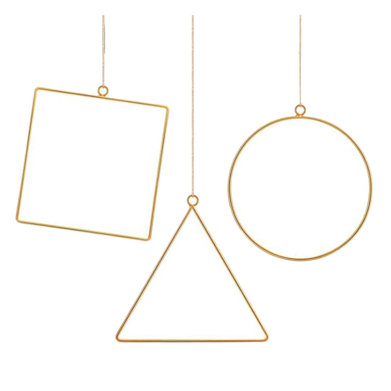 

3 Pack Metal Geometric Hoop Wreath Frame, Artificial Flower Garland Hanging Pendant for Home Kitchen Wall Art Decoration, Gold