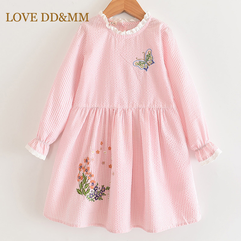 

LOVE DD&MM Girls Dresses 2020 New Sweet Embroidery Flower Butterfly Princess Kids Dresses For Girls Clothing Costume, Blue