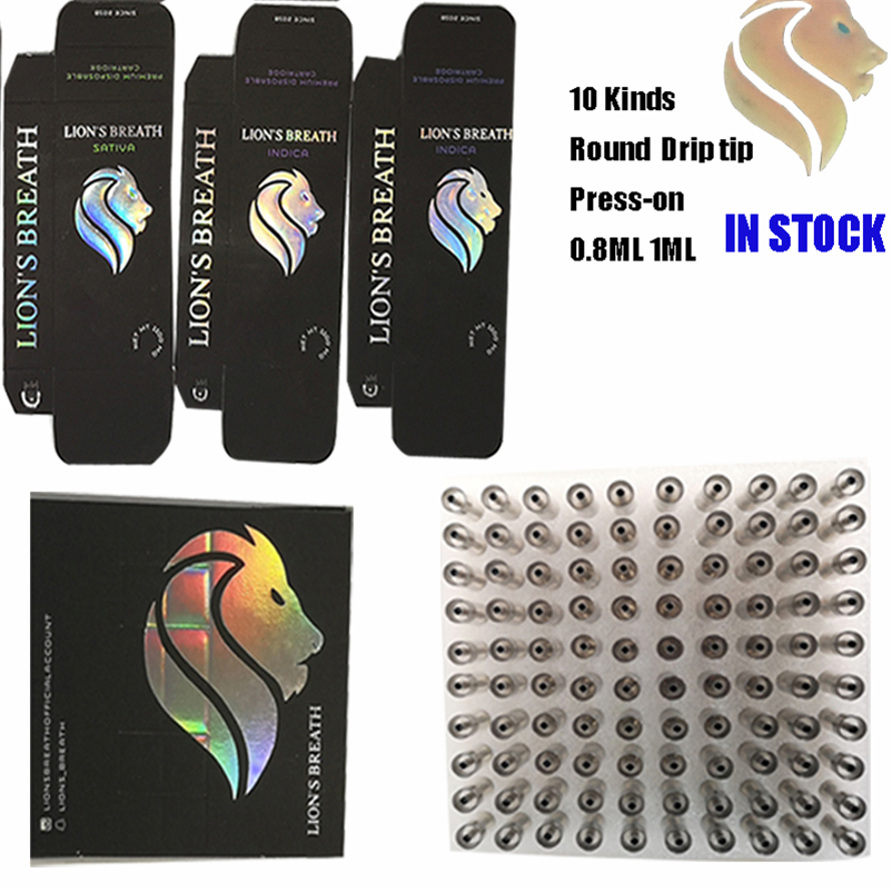 

Lions Breath 510 Ceramic Vape Cartridges Empty Vape Pen Cartridge Packaging e Cigarettes Vape Carts 0.8ML 1ML Vaporizer Pen Oil Atomizers