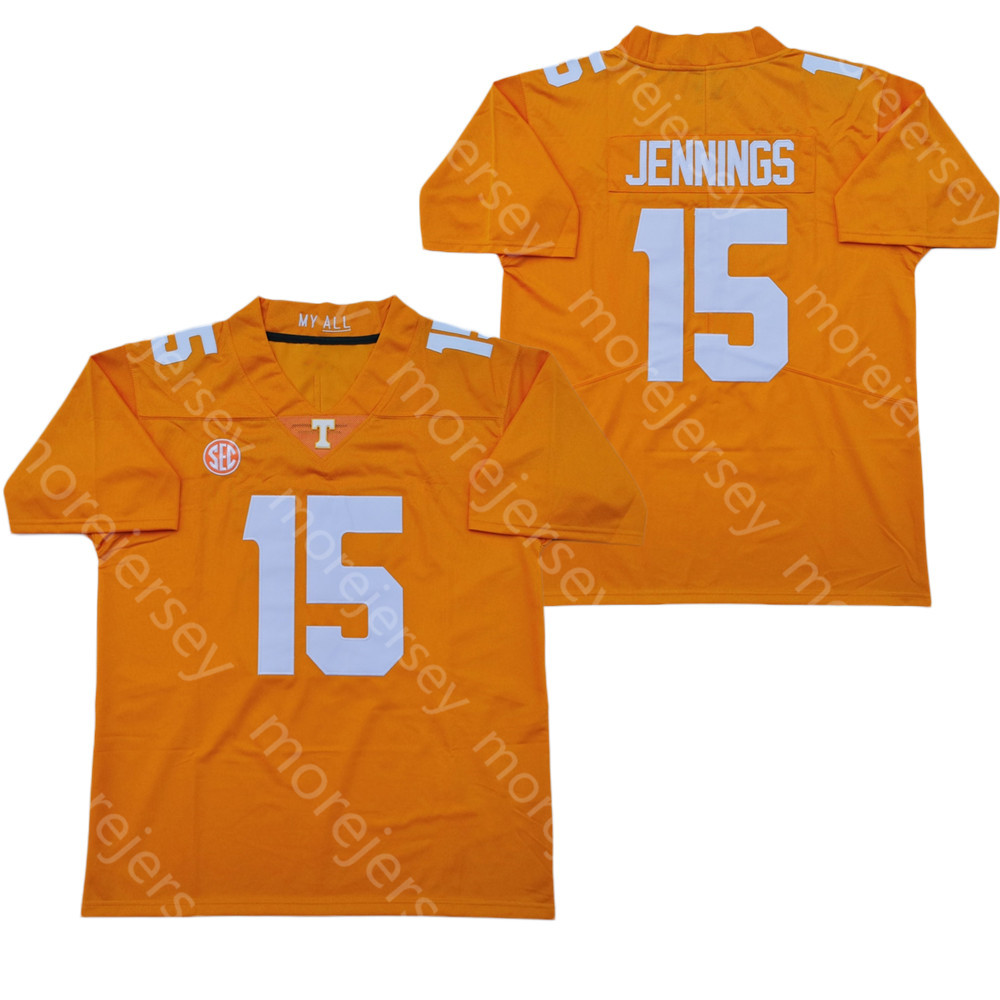 

2020 NCAA Tennessee Volunteers Football Jersey College 15 Jauan Jennings Black Orange All Stitched And Embroidery Size -3XL, As pic
