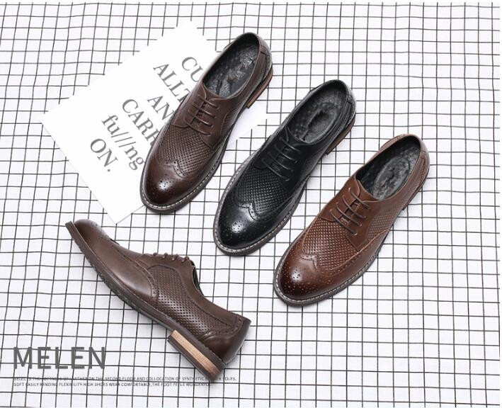 

formal lace-up brogue Men oxford shoes pointed toe carved dress shoes for men party wedding, As pic 2