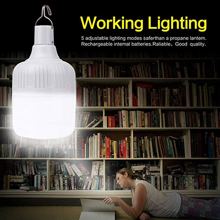 

Portable LED Hanging Night Light 20W/40W LED Bulb Rechargeable 5 mode Emergency Lights outdoor Garden Camping Tent Light