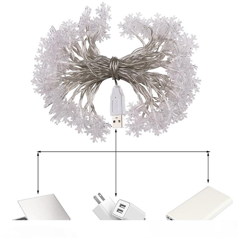 

LED Fairy Lights LED Christmas Lights 3M 6M 10M USB Snowflake Lamp Holiday Lighting for Indoor Curtain String Lamp