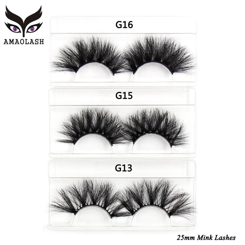 

AMAOLASH 25mm Eyelashes Makeup 3D Mink Lashes Criss-cross Thick High Volume Lashes Extension Fluffy Dramatic False Eyelashes