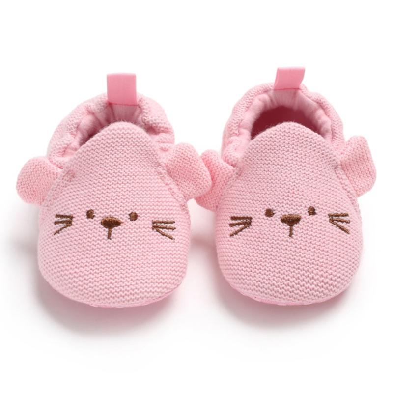 

Baby Boy Girl Spring First Walkers Shoes Cute Soft Soled Cartoon Mouse Shoes Infant Walking Dress Cradle Shoe -18M
