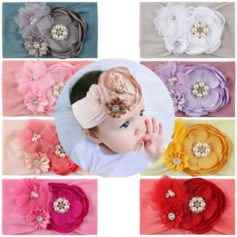 

Fashion Children's Seamless Super Soft Headband Nylon Chiffon Headband Cute Princess Hair Accessories Flower Hairband Dropship, 04
