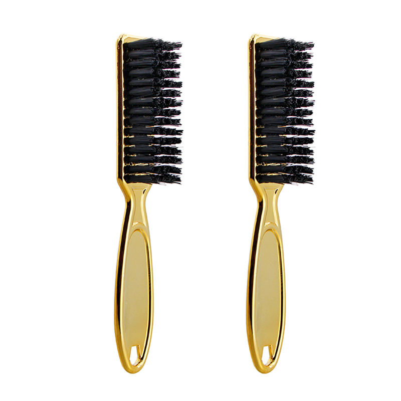 

Fade Brush Comb Scissors Cleaning Brush Barber Shop Skin Fade Vintage Oil Head Shape Carving Cleaning Gold 2PC