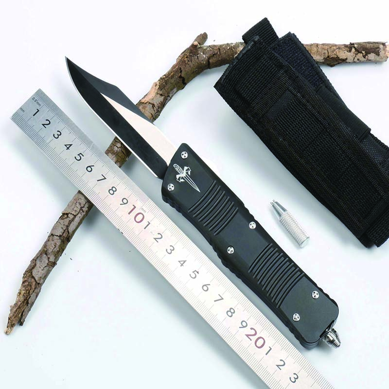 

Automatic knife double action Tactical micro knives tech carbide class breaker pocket knife aluminum handle auto EDC tools