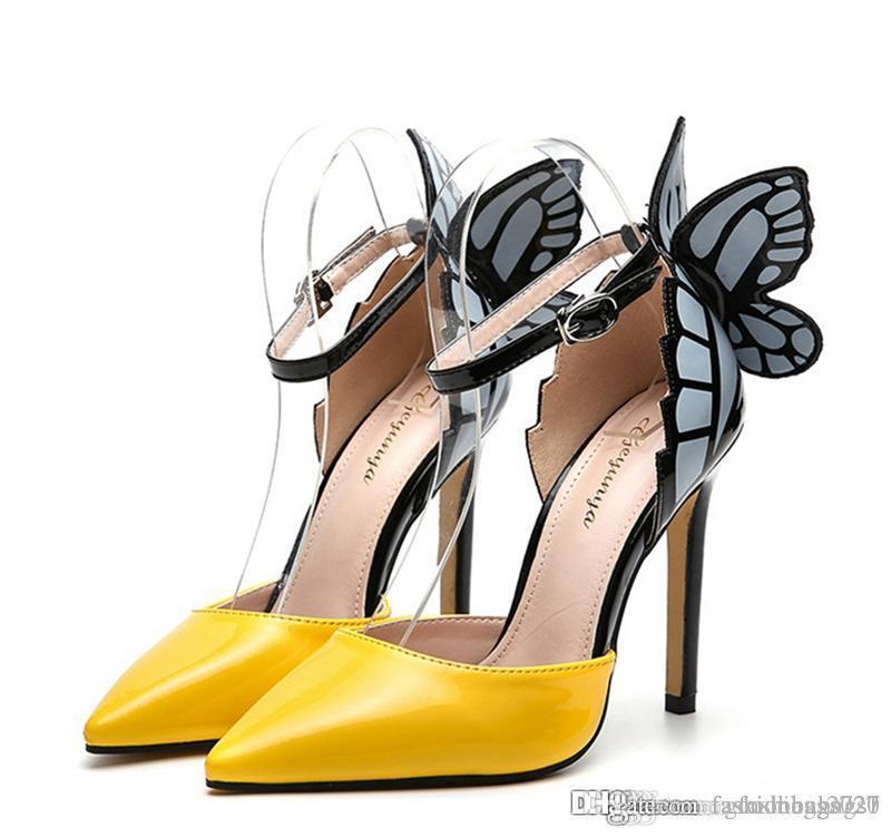 

Womens Shoes Female Sandal Designer New Butterfly Wings Woman High Heels Sandals Summer Shoes Wedding Prom Party Pumps, Purple
