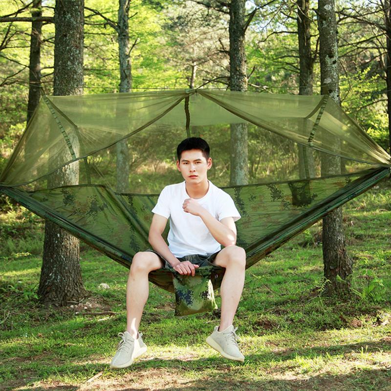 

Hunting Outdoor Hammock Tent Camping Portable Lightweight Breathable Nylon Hammock With Net Camouflage