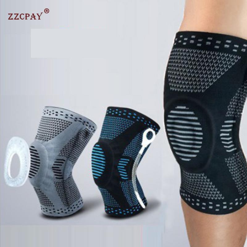 

Spring Support Silicone Kneepad Half Moon Protector Sports Safety Protection Volleyball Basketball Kneepad Protector Knee, Green