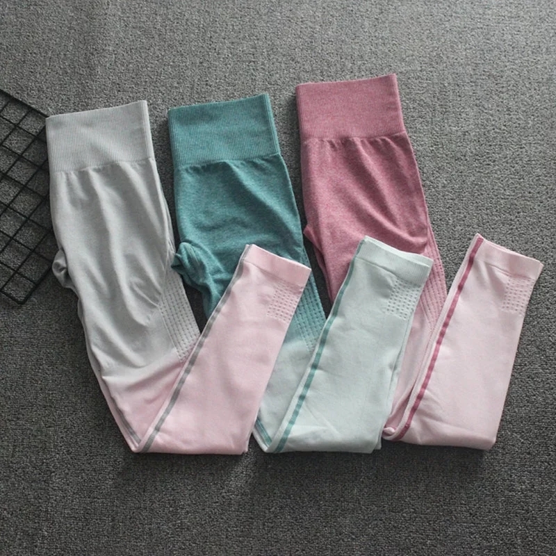 

Seamless Yoga Pants Women High Waist Leggings Stretchy Tummy Control Fitness Workout Tights Running Leggings Sports Pants, Orange