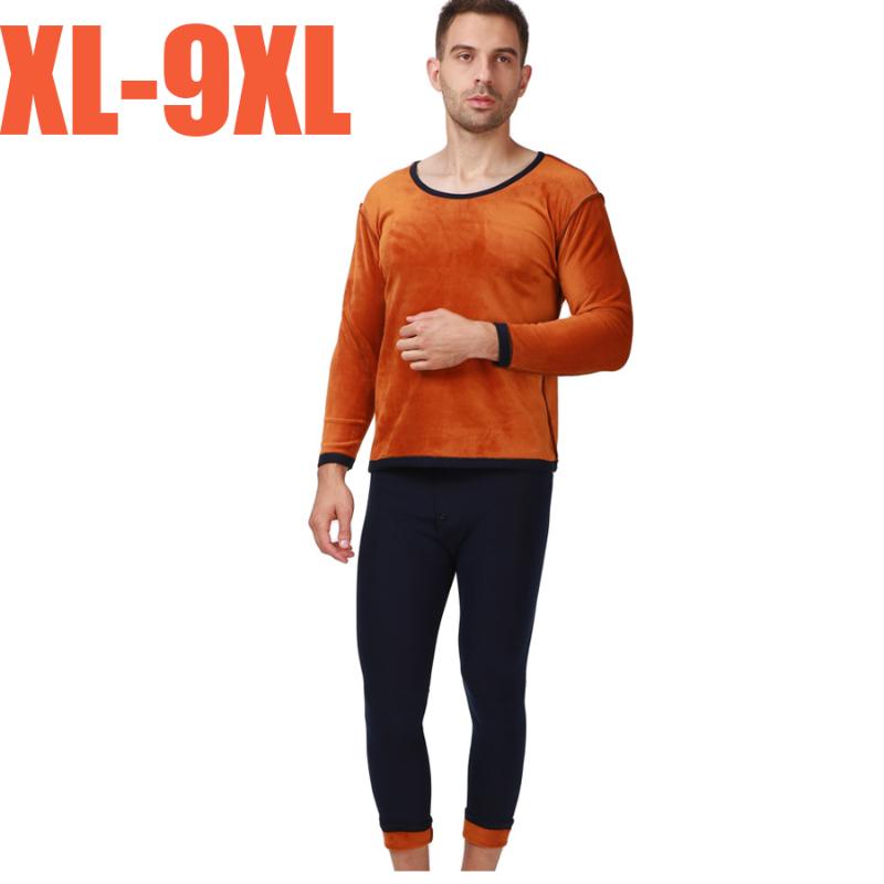 

2020 new autumn winter men thicken thermal underwear suits men long johns golden velvet soft warm sets shirt + pants, Gray