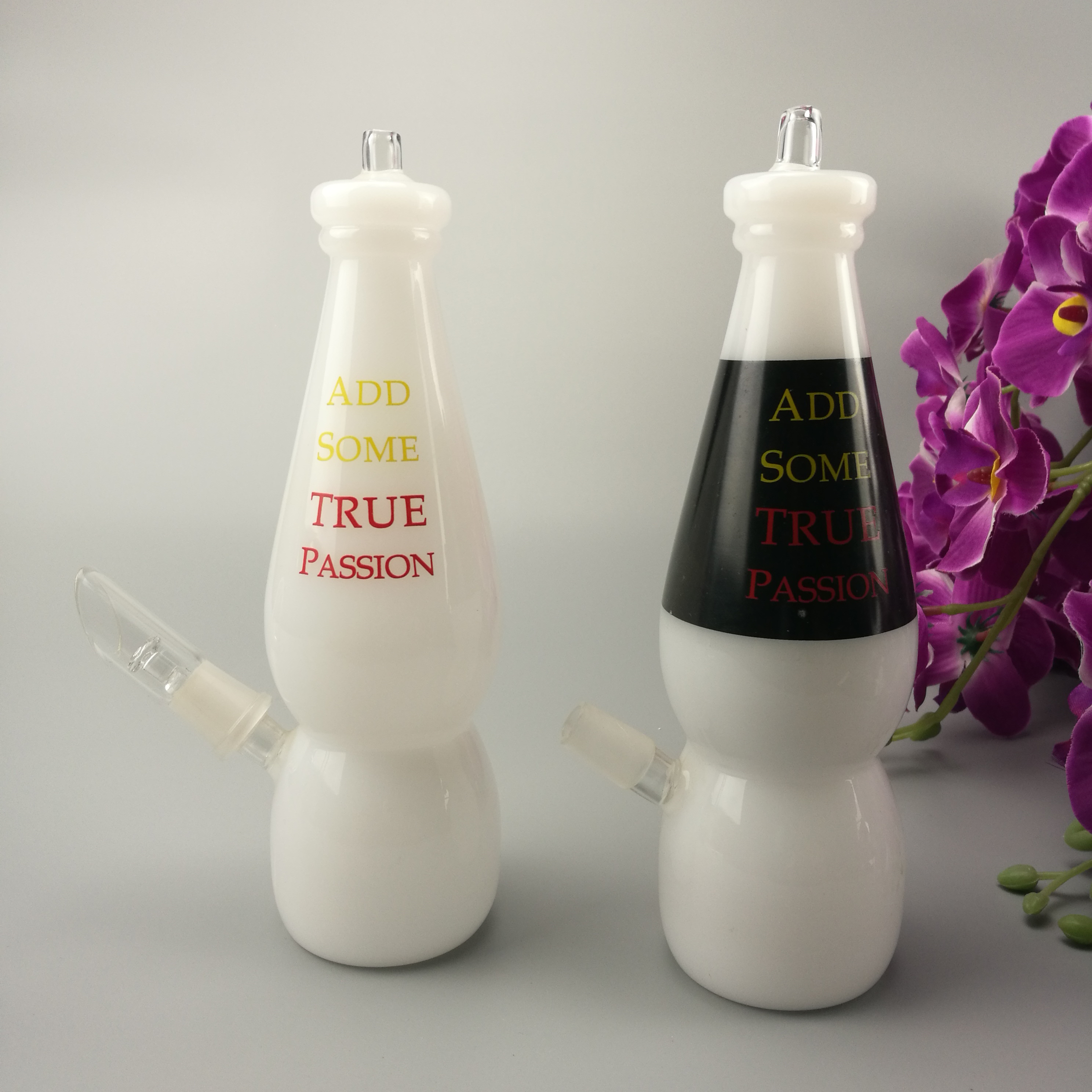 

Milk Glass Water Bong Hookahs Soda Bottle Dap Rigs 8.2Inch 14mm joint for smoking accessories