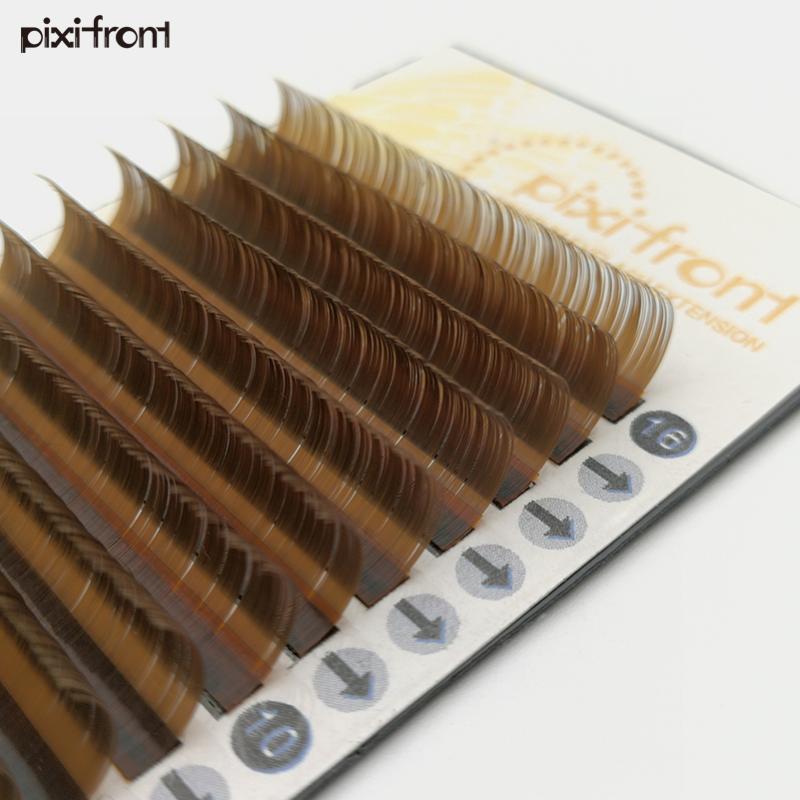 

16rows Charming Silk Soft Brown Eyelashes Extensions, Brown Lashes, False mink individual fake lashes