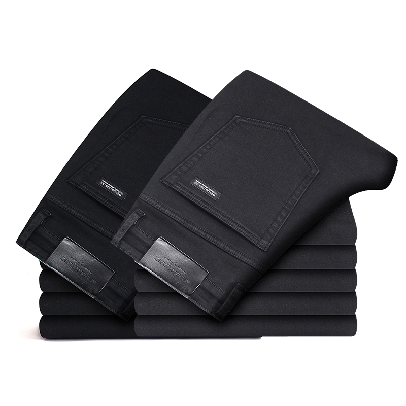 

2019 Black Grey Brands Jeans Trousers Men Clothes Elasticity Skinny Jeans Business Casual Male Denim Slim Pants Classic Style