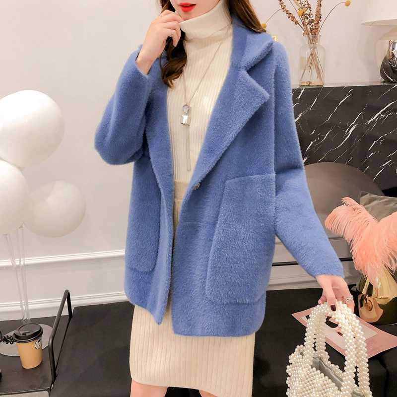 

High Quality Faux Fur Coat Oversized Thicken Elegant Women Winter Coat Plus Size Female Plush Coats M141, White
