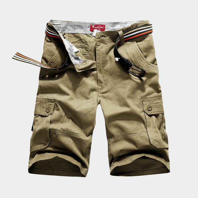 

2020 New large size Cargo Shorts Men Casual Loose Knee-length Fashion Shorts Homme Cotton Quality Clothing No Belts, Black