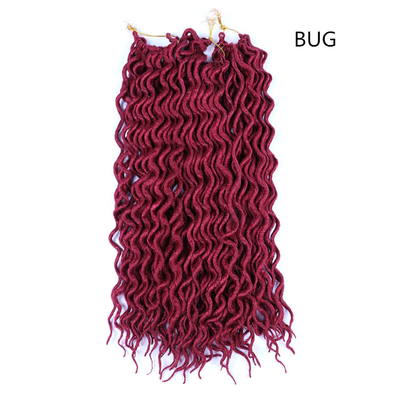

Shanghair 18 Inch Goddess Faux Locs Crochet Hair 70g/pc Braids Wavy Synthetic Braiding Hair Deep Wave Curly Ends Loc Hair Extension, T1b/30