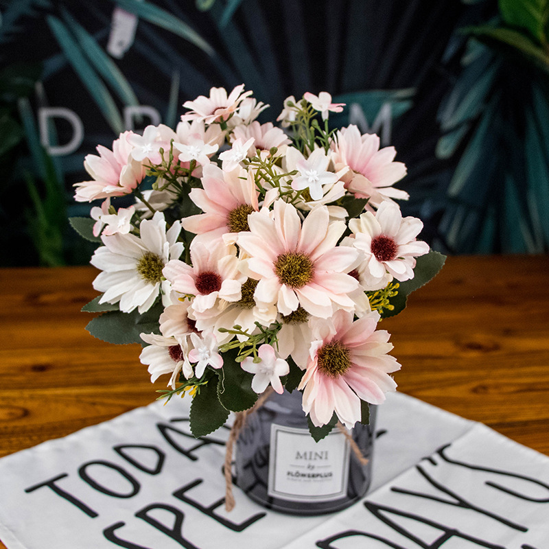 

Artificial Fake Artificial Fake Flowers NetNetherlands Chrysanthemum 21 Heads Aster novi-belgii Flower for Store Home Decor