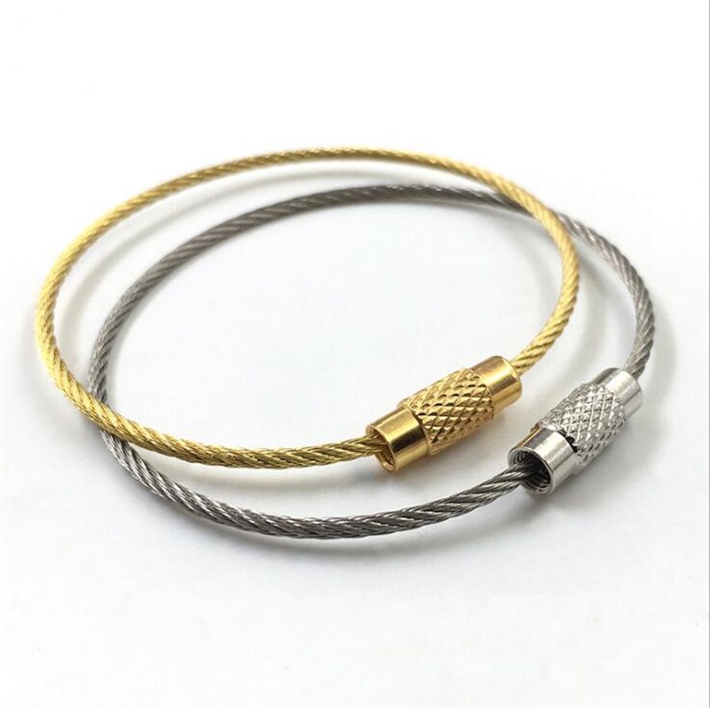 

Fashion Stainless Steel Wire Keychain Mental Clip Key Chain Snap Hook Keychains Cable Key Ring Screw Locket keychain for Outdoor Hiking