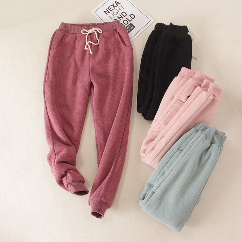 

Warm Fleece Harem Pants Women Jogger Sweatpants Lambs Wool Winter Pants Women Thick Plus Velvet Trousers Loose, 01