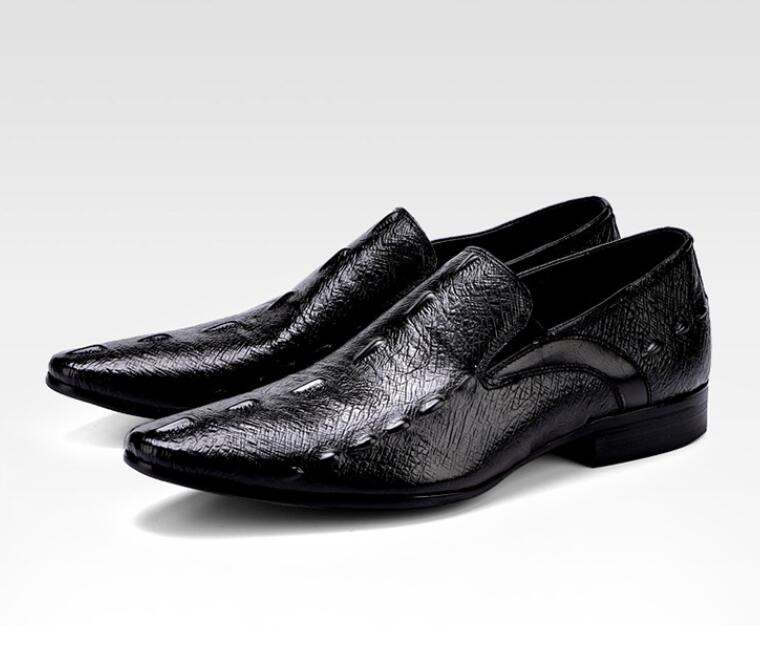 

Luxury Men Alligator Skin Leather Dress Shoes Black Brown Male Wedding Party Shoes for Business Man da42