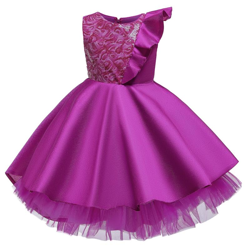 

Tutu Dress Baby Girl Sweet Pink Birthday Party Tulle Dresses Kids Birthday Gift Halloween Costume 1-12Y, L5152-blue