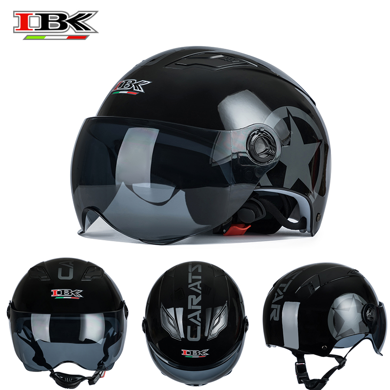 

IBK Motorcycle Casco 3/4 Scooter Helmet Vintage Open-face Casque Men/Women Summer safety black Helmet IBK-035